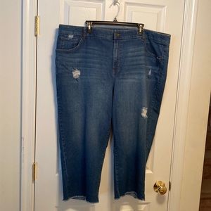 NWOT Terra & Sky Distressed Crop Jeans…size 26W